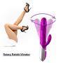 G Spot Rabbit Vibrator for Clitoris Stimulation Pleasure Heating Waterproof Rechargeable Rotating Realistic Dildo with 10 Powerful Vibration 3 Thrusting Modes Quiet Dual Motor Sex Toy for Women Couple