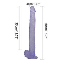 WYSXQ 15.74 Inch Purple Realistic Dillo Suction Cup Handheld Massage Touyunhao