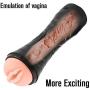 Electric Silicone Male Aír-cräft Cup, Senior Men, 100% Medical Silica, Man Black T-Shirt, Warm Cup - Training Sleeve Black