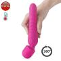 Heated Wand Massager, Rechargeable Cordless Waterproof Magic Mini Massager, Medical Grade Soft Full Silicone, 7X Multi-Speed Vibrations, Tail Has Heating Function for Muscle Aches and Sports Recovery