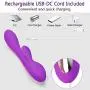 G Spot Rabbit Vibrator Waterproof Medical Silicone Rechargeable Massage Wand - Clit G Spot Stimulator Men Women Toy (Purple)