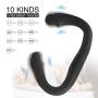 Remote Control Double-Ended Dildos Vibrator Adult Toys for Lesbian Gay Couples, 15.7 Inch Silicone Waterproof Flexible Vibrating Dildo with Curved Shaft for Vaginal G-spot and Anal Play (Blacks Dick)