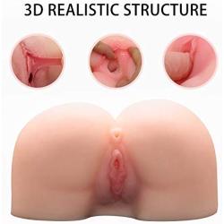 Rzoeox Realistic TPE 3D Male Masturbator Tight Vagina and Anal Extremely Soft Ass Adult Sex Toy for Men (8.66 x 8.66 x 4.3in，5.5lb)