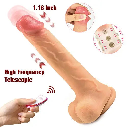 Treediride Realistic Dildo G-spot Vibrator Hands-Free Stimulator with 12 Massage Beads, High Frequency Telescopic Rechargeable Wand Penis with Powerful 7 Vibration Modes and Strong Suction Cup Treediride Realistic Dildo G-spot Vibrator Hands-Free Stimulator with 12 Massage Beads, High Frequency Telescopic Rechargeable Wand Penis with Powerful 7 Vibration Modes and Strong Suction Cup