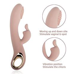 Luv Sensation G-Spot Clitoris Rabbit Vibrator, Waterproof Rechargeable Stimulator Massager Sex Toy with Soft Silicone and Different Vibrating Level Grey