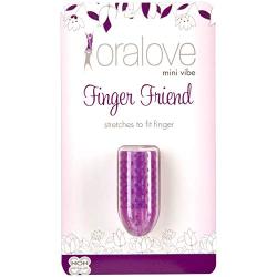 Doc Johnson Oralove - Finger Friend Mini Vibe - Ready-To-Use Vibrator for Pin-Point Simulation - Stretches to fit finger -  Purple