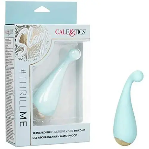 CalExotics Slay #ThrillMe – Silicone Mini Tickler Vibrator – Rechargeable Waterproof Adult Sex Toys for Women – Blue CalExotics Slay #ThrillMe – Silicone Mini Tickler Vibrator – Rechargeable Waterproof Adult Sex Toys for Women – Blue