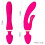 Personal Sports Massager - Powerful but Quiet - Dual Motor 10 Speed Mode - USB Charging - 100% Waterproof（ Dark Pink）