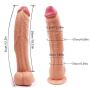 JSCRlove 100% Waterproof 12 Inch Soft Reǎlîstǐc Ðildǒ Flesh Realistic Dual Density Toy with Strong Suction Cup Comfortable Līfelikě Private Toy Women Underwear