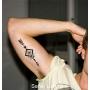 SanerLian Black Geometry Tree Tattoo Sticker Moon Phase Arrow Temporary Fake Tatoo Waterproof Men Women Arm Shoulder Back Body Art 13.8X4cm Set of 12