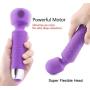 Waterproof Portable Rechargeable Wand Massager,8 Kinds of Powerful Frequency 20 Modes, Muscle Relaxation Body Treatment（Purple）