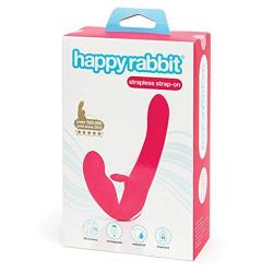 Happy Rabbit Rechargeable Vibrating Strapless Strap On - Pink