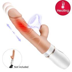 Heating Thrusting Sucking Vibrator G-spot Dildo with 10 Vibrating Modes 3 Thrusting Speed Imitating Oral Sex Movements of a Lover, EROCOME Clit Nipples Stimulator Massager for Women or Couple Fun