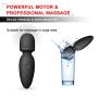 Mini Wand Massager,Fovel Wireless Cordless Portable Small Size Handheld Powerful Massage for Back Neck Shoulder Silent Waterproof USB Chargeable,Black