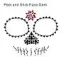 4 Pack Face Gems Jewels, Halloween Temporary Rhinestone Stickers, Day of The Dead Skull Face Tattoos, Crystals Body Gems Stick on Face for Carnival Festival, Party, Outfit, Performance (B)