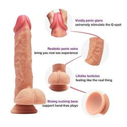 Acvioo Realistic Penis Dildo 8.3 inch with 360° Rotation 8 Powerful Vibrations,Rechargeable Remote Vibrator with Strong Suction Cup