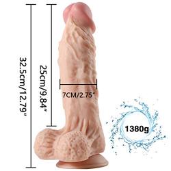 Wushuangyu (12.79 inches Long, 2.75 inches Wide Big Suction reàl Feel Massager for Women Play - Vibrant Toy