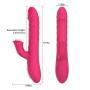 Telescopic Rabbit Vibrator Vagina Stimulator Vibration Massager, 10 Modes Skinfriendly Silicone Clitoris Massager, Treediride Rotating Vibrator USB Rechargeable G-spot Dildo Vibrator Adult Sex Toys