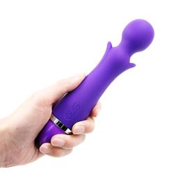 Powerful Electric Wand Massager with 10 Magic Modes, Handheld Wireless Waterproof USB Rechargeable Personal Massager for Neck Back Body, Sports Recovery & Muscle Aches (Purple)