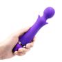 Powerful Electric Wand Massager with 10 Magic Modes, Handheld Wireless Waterproof USB Rechargeable Personal Massager for Neck Back Body, Sports Recovery & Muscle Aches (Purple)