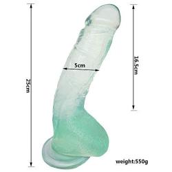 Dicks Black Realistic Dillo Massager with Suction Cup-Can Relieve Stressful Body 9.7 inches （G2) 908