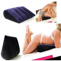 Couples Bedroom Adventure, Magic Triangle Fun Pillow PVC, Inflatable Flocking Pillow Couple Sex Posture Pad Back Pad