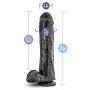 Eden 11.5" Long Realistic Feel Thick Big Penis Cock Dildo Dong with Balls Suction Cup Harness Compatible Sex Toy (Black 11.5")