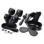 Bondageromance Kit for Couples Black 10 Piece Bed Restraints for Sex Play Includes Fuzzy Hand Cuffs, Spreader Bar, Flogger, Ball Gag and Blindfold
