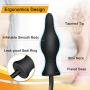 Silicone Expand Inflatable Anal Plug - Body-Safe Medical Grade Waterproof Butt Sex Toy for Male, Female and Beginners (Black Classic Style)