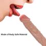 Realistic Dildo for Women with Flared Suction Cup Base Flexible Cock with Curved Shaft and Balls for Vaginal G-spot and Anal Play 10 Inch (Beige)