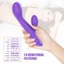 G-Spot Rabbit Waterproof Vibrator with Lifelike Texture for Women Clitoris Stimulation | Lyps Holly - Flexible Silicone Dildo Clit Dual Action Stimulator with 10 Powerful & Silent Vibration Patterns