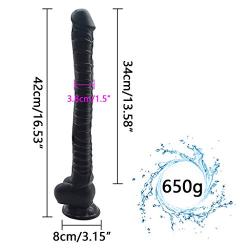 Guiseniour 16 Inch Realistic Dillos with Suction Cup Hands-Free Play Flexible Pinis Long Six Toy for Women Men