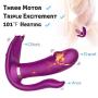 Wearable Heating G-Spot Vibrator Remote Control Clitoris G-Spot and Anus Triple Massager Waterproof Female Masturbation Dildo Vibrating Wand Rechargeable Vagina Stimulate Butterfly Vibrator