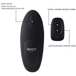 LEVETT Vibrating Anal Plug Butt Vibrator Silicone 16+3 Modes 360 Degree Rotating Head Stimulator Prostate Massager with Remote Controller Operation for Male Sex Toys(Black)