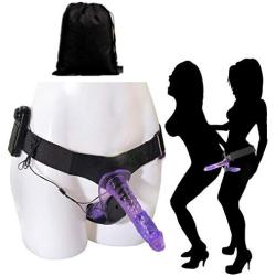 USLong Strap on Harness for Women Couples with Double Heads - Purple