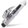 LeLuv Rabbit Vibrator Bath Time Bunny 8 Inch Waterproof Dual Motor Simple Controls Clear