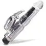 LeLuv Rabbit Vibrator Bath Time Bunny 8 Inch Waterproof Dual Motor Simple Controls Clear