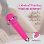 Vibrator, Nalone G-spot Rabbit Wand Massager Cordless - 7 Speeds - Rechargeable & Waterproof - Body Safe Silicone Vibrating Dildo Sex Toy for Women with Extra Head Sleeve (Pink)