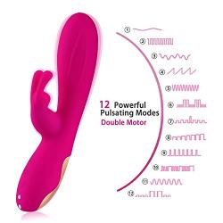 Handheld Utility Travel Mini Waterproof Massager - USB Magnet Charging -12 Kinds of Vibration Mode - Wireless - Ultra Quiet Vibration - Safe Fast Fitness Exercise Fat Equipment (TC-Rose red)