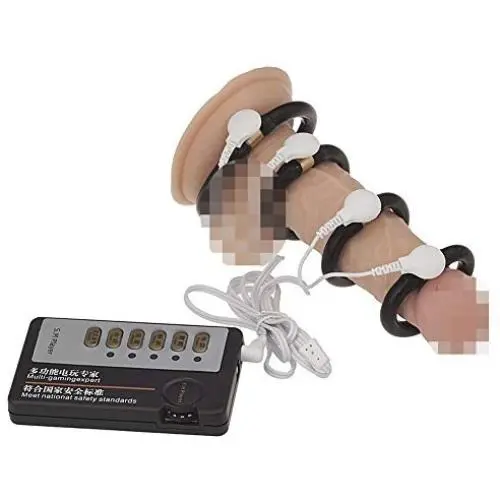 Eastern Delights Electro Stimulation Sex Cock Enlarge Expander Penis Ring Cock Ring Male Genital Desensitizer Delay, with Red Pouch Eastern Delights Electro Stimulation Sex Cock Enlarge Expander Penis Ring Cock Ring Male Genital Desensitizer Delay, with Red Pouch