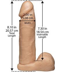 Doc Johnson Vac-U-Lock - The Realistic Cock - 8 Inch - F-Machine and Harness Compatible Dildo - Vanilla