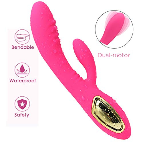 Electric Dual Motor Magic Vibrating Dildo, Personal USB Rechargeable Waterproof Vibrator With 10 Vibration Modes For Women and Couples