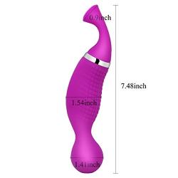 ARIRRA Licking Vibrator Tongue Oral Sex Toy Vibrator Blow Job Wand Massager 12 Speed Vibration and Suction