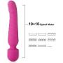 Heated Wand Massager, Rechargeable Cordless Waterproof Magic Mini Massager, Medical Grade Soft Full Silicone, 7X Multi-Speed Vibrations, Tail Has Heating Function for Muscle Aches and Sports Recovery