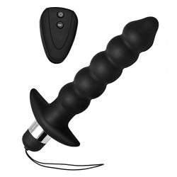 Master Series Wireless Vibrating Anal Beads with Remote, Black