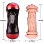 Rzoeox Male Masturbator Cup with Porn Star Audible Moans, Realistic Vagina and Mouth with Teeth and Tongue 7 Vibration Modes Sex Toys for Men