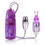 CalExotics Dual Bunny Teaser - Double Bullet Vibrator with Rabbit Tickler - Sex Toys for Couples - Adult Vibe Eggs Massagers - Purple