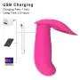 Silicone Wireless Massager with Remote Control, IP67 Waterproof,10-Speed and USB Charging (Red)