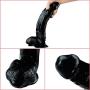 Lifelike Wand 11.8-inch PVC Toy Suitable for Beginners Soft and Odor-Free Strong Sucker Hands-Free Interactive Play Anniversary Gift (Color : Black)