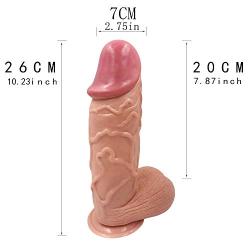 JRZDFXS Easy to Carry (9.86" Long,3.1" Wide) Female Extra Huge Big Lifelike Personal Massage Wand Toys Body Massager Soft Realistic